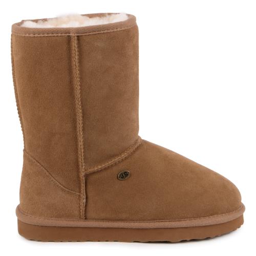 Ladies Short Classic Sheepskin Boots  Chestnut Extra Image 1